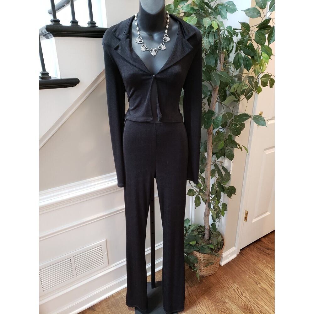 PrettyLittleThing‎ Women's Black Polyester Casual Long Sleeve Jumpsuit Size 2